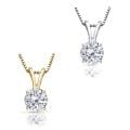 Auriya 14k Gold 1.25ct TDW Round Diamond Solitaire Necklace (F-G, I1)