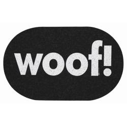 Ore Jumbo 'Woof!' Oval-shaped Black Recycled-rubber Pet Placemat