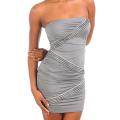 Stanzino Women's Grey Tube Dress with Silver Design