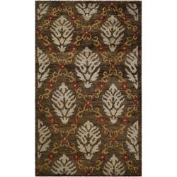 Hand-knotted Hingham Classic Floral Hemp Rug (8' x 11')