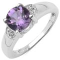 Malaika Sterling Silver Amethyst and White Topaz Ring (1 2/5ct TGW)