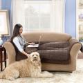 Sure Fit Quilted Suede Deluxe Loveseat Throw Cover in Chocolate