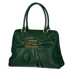 Fendi Dark Green Leather Tote