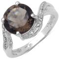 Malaika Sterling Silver Smoky Quartz and White Topaz Ring (2 1/2ct TGW)