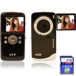  SVP Black High Definiton Digital Camcorder and 16GB SD Card