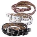 Journee Collection Women's Rhinestone Accent Leather Skinny Belt