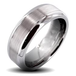 Men's Tungsten Carbide Matte Finish Center Ring (8 mm)