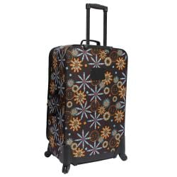 U.S. Traveler Brown Floral Fashion 4-piece Spinner Luggage Set