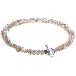 14k Tri-color Gold 1/5ct TDW Diamond Bracelet (G-H, SI1-SI2)