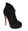 Elegant Women's 'Messina-1' Ruffled Peep Toe Pumps