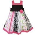 AnnLoren Girls Floral and Zebra Dress 