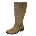 Bucco Women's Mid-Calf Taupe Riding Boots