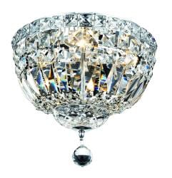Chrome Four-light Flush Mount Fixture