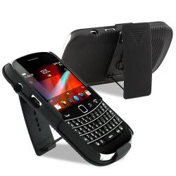 Black Swivel Holster with Stand for BlackBerry Bold 9900/ 9930