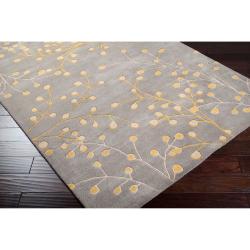 Hand-Tufted Blantyre Grey/Yellow Floral Wool Rug (8' X 11')