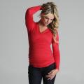 Sulee by Lilac Women's Maternity Coral Cross-over Top