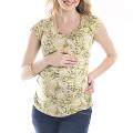 Lilac Women's Maternity 'Sulee' Green Floral Scoop Neck Top