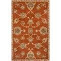 Hand-tufted Rust Dendro Wool Rug (5' x 8')