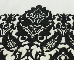 Handmade Luna Italia Damask Ivory Wool Rug (7'6 x 9'6)