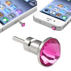 Pink Diamond Headset Dust Cap with Eject Pin for Apple iPhone/ iPod