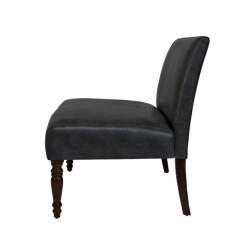 angelo:HOME Bradstreet Charcoal Gray Renu Leather Armless Settee