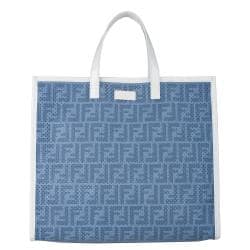 Fendi Blue Perforated Tote Bag