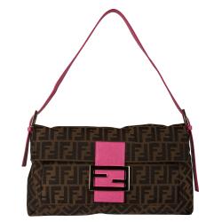 Fendi Canvas Zucca Print Shoulder Bag