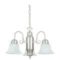 Brushed Nickel 3-light Faux Alabaster Glass Chandelier