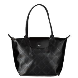 Longchamp Black/ Metallic Equestrian Tote Bag