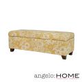 angelo:HOME Kent Vintage Sun-washed Floral Tan Wall Hugger Trunk Storage Ottoman