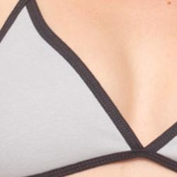 American Apparel Silver/ Asphalt Baby Rib Bikini Bra 