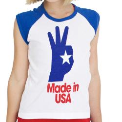 American Apparel Girl's 'Made in USA' Screen-print Raglan Cotton Tee