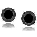 Sterling Silver 3/4ct TDW Black Diamond Stud Earrings