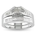Miadora 10k Gold 1/2ct TDW Princess Diamond Bridal Ring Set (G-H, I2-I3)