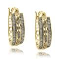 Finesque 14k Gold over Silver 1/2ct TDW Diamond Earrings