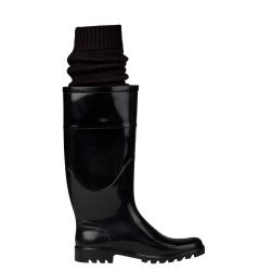 Dolce & Gabbana Black Rubber Rain Boots
