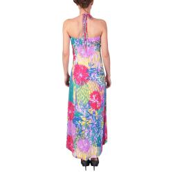 Ci Sono by Journee Junior's Floral Print Halter Top Maxi Dress