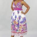 Meetu Magic Women's Plus Size Pink Floral Cotton Dress