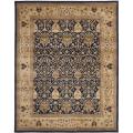 Handmade Mahal Blue/ Gold New Zealand Wool Rug (6' x 9')