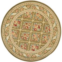 Lyndhurst Floral Trellis Green Rug (5'3 Round)