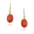 Glitzy Rocks 18k Gold over Silver Reconstituted Coral Earrings