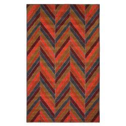 Indoor/ Outdoor Herringbone Multi Rug (5' x 8')