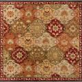 Hand-tufted Red Alum Wool Rug (6' Square)
