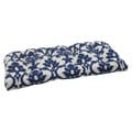 Pillow Perfect Bosco Polyester Navy Tufted Outdoor Wicker Loveseat Cushion