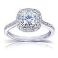 14k Gold Moissanite and 1/4ct TDW Diamond Engagement Ring (G-H, I1-I2)