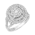Sterling Silver 3/5ct TDW Halo Diamond Ring (G, SI1)
