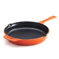 Rachael Ray Cast Iron Orange 12-inch Open Skillet with Helper Handle