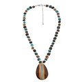 Modern Teardrop Hand Painted Hammer Shell Necklace (Philippines)