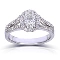 14k White Gold 1 1/5ct TDW Oval Diamond Engagement Ring (G-H, SI1-SI2)