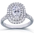 14k White Gold 1 3/8ct TDW Oval Certified Diamond Engagement Ring (EF, SI2)